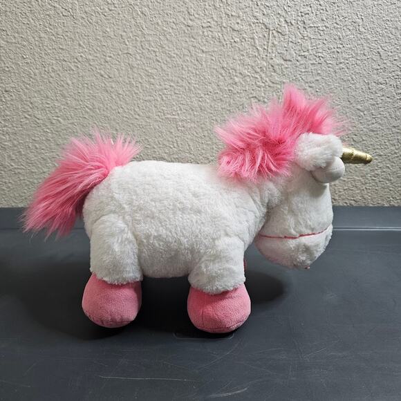 build a bear despicable me 3 fluffy the unicorn plush 14 inch minions pink white - Picture 1 of 6